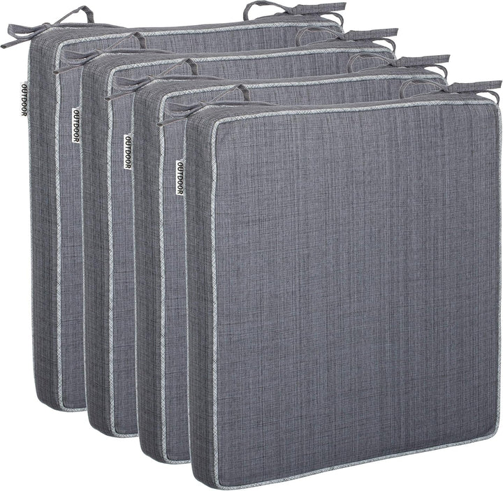 Brandsseller Outdoor Garten Sitzkissen Auflagen Kissen mit Paspel - Leinenoptik Uni - Schmutz- und W