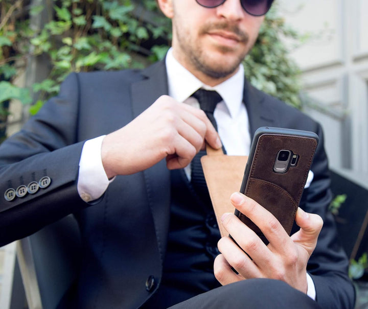 Burkley Leder Flip Case für Samsung Galaxy S20 Ultra Handyhülle Handytasche mit 360° Schutz und Kart