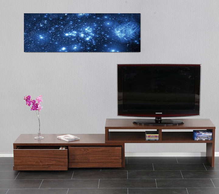 Mendler LED-Bild-AM, Leinwandbild Leuchtbild Wandbild, Timer MVG-zertifiziert 120x40cm - Sternenhimm