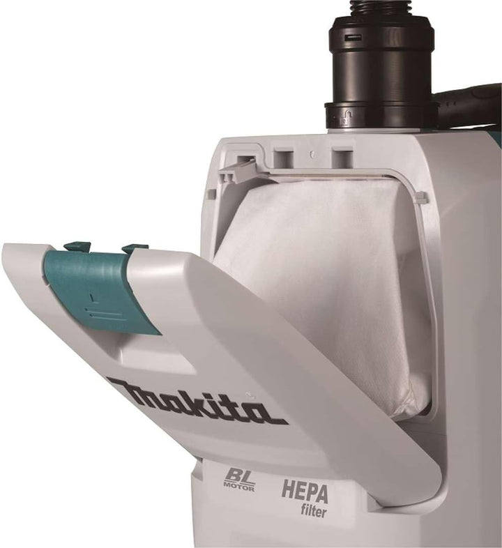 Makita VC009GZ01 Akku-Rucksackstaubsauger 40V max. mit AWS (ohne Akku, ohne Ladegerät), Petrol/Schwa