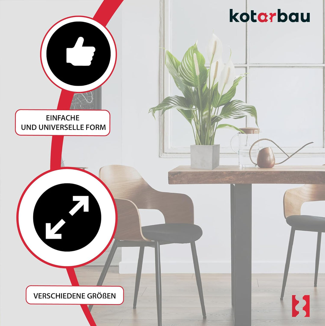 KOTARBAU® 2er Set Blumentopf Übertopf für Blumen Pflanzen aus Dekorativ-Beton Quadratisch 20 x 20 cm