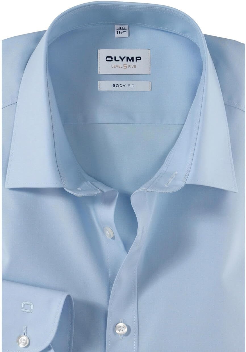 OLYMP Level Five body fit Hemd extra langer Arm Stretch weiss 39 Blau, 39 Blau