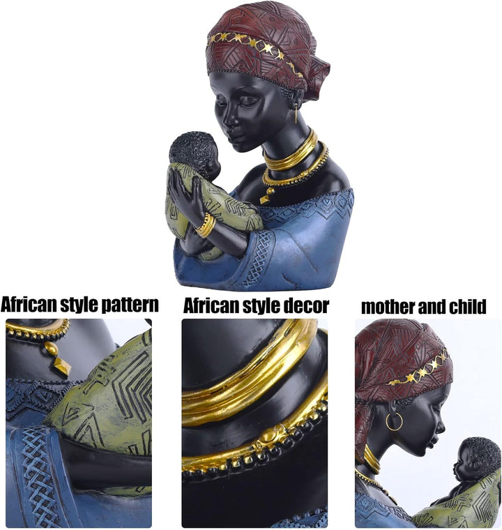QIANLING Heimdekoration afrikanische Kunstskulpturen, afrikanische Dekoration, afrikanische Frau und
