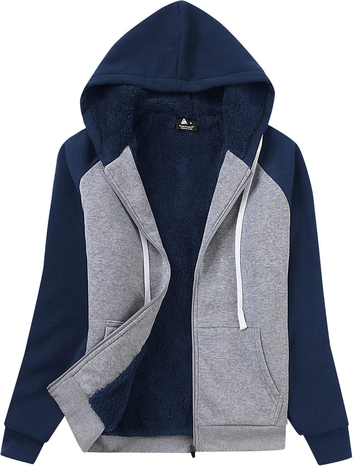 LLdress Sweatjacke Damen Fleecejacke mit Kapuze Hoodie für Frau Basic Kapuzenjacke mit Reissverschlu