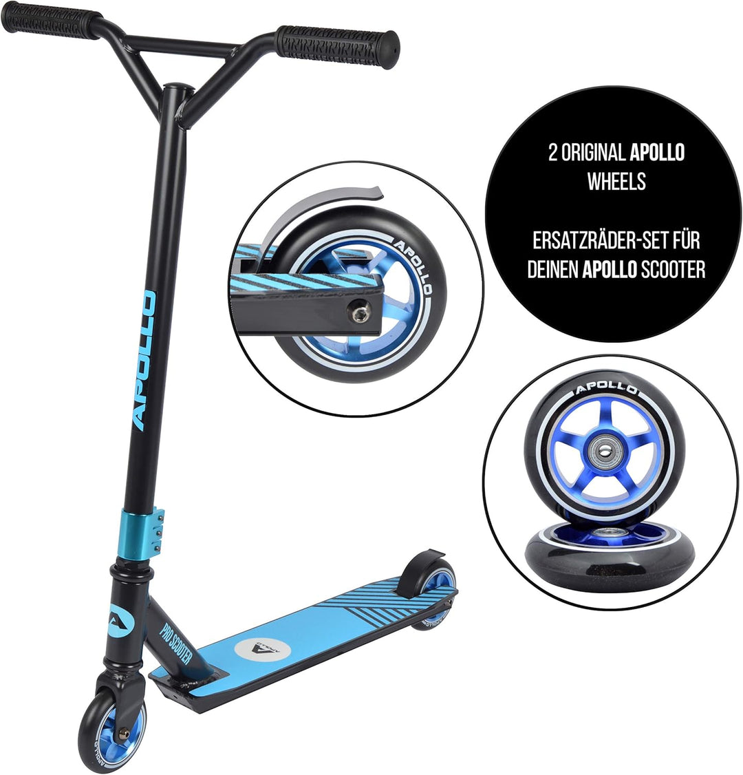 Apollo Stunt Scooter Ersatzräderset Pro Wheels - ABEC9 Kugellager, Roller Rad Ersatz-Räder passend S