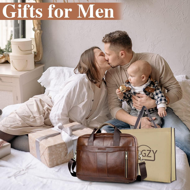 BAGZY Laptoptasche 15.6 Zoll Aktentasche Herren Umhängetasche Geschenk für Männer Handtasche für Mä