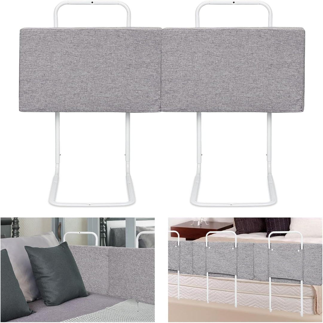 Ansobea 2X Bettgitter 50cm Bettschutzgitter für Kinderbett, Rausfallschutz Bett Bettgitter, Weich Hö