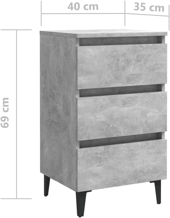 FIRBNUS Bedside Table Nachtkonsole Beistelltisch mit Stauraum Night Stand Nachttische mit Metallbein