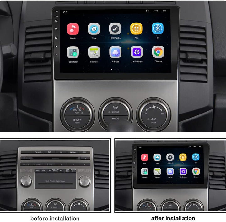 LEXXSON Carplay Radio Android Radio für Mazda 5 2005-2010 mit 9 Zoll kapazitivem Touchscreen SWC GPS