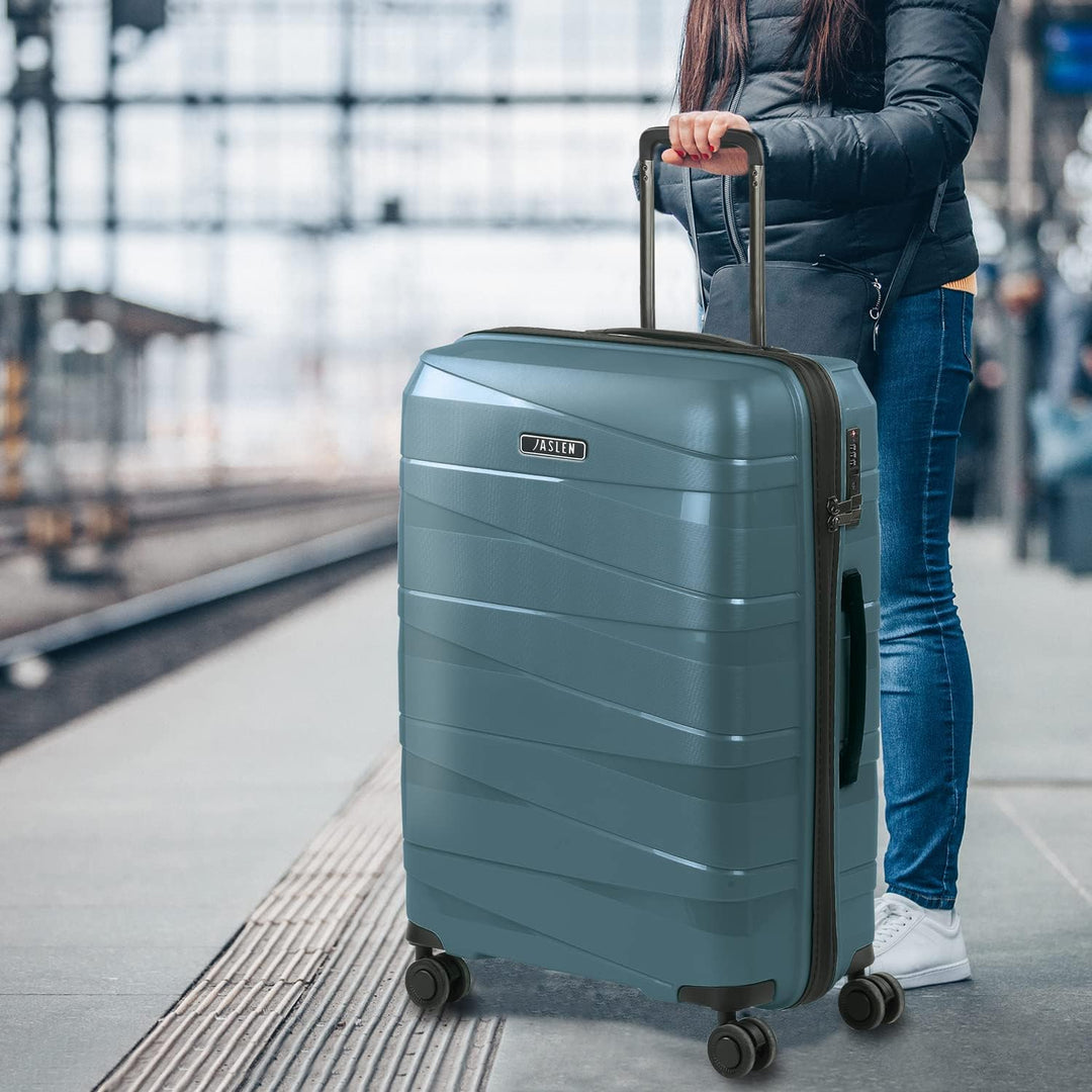 JASLEN - Koffer Gross 4 Räder Grosser Koffer Leichte - PP Reisekoffer Gross für Flugzeuge Koffer Har