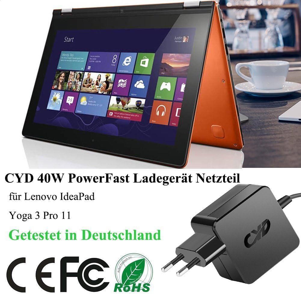 CYD 40W 20V 2A Notebook-Netzteil-Ladegerät für Lenovo-Laptop-Ladekabel 700-11ISK 700-14ISK 80QE 80QE
