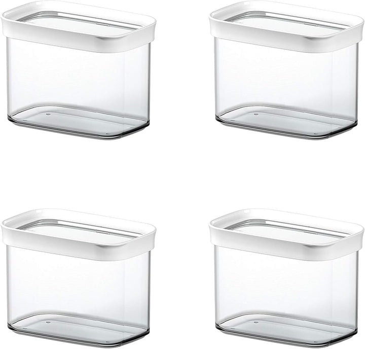 Emsa 513557 'Optima' Trockenvorratsdose, 1l, transparent/weiss (4er Pack)