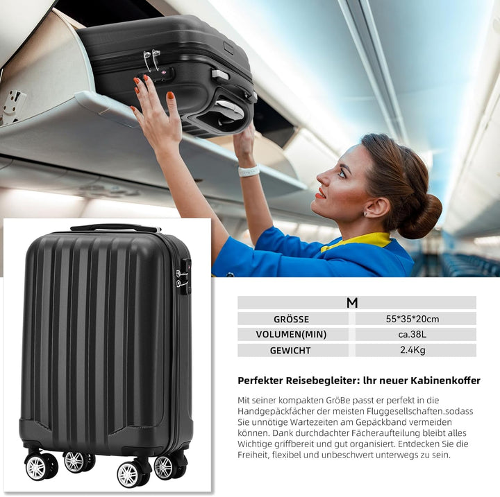 BEIBYE TSA-Schloss 2080 Hangepäck Zwillingsrollen neu Reisekoffer Koffer Trolley Hartschale Set-XL-L