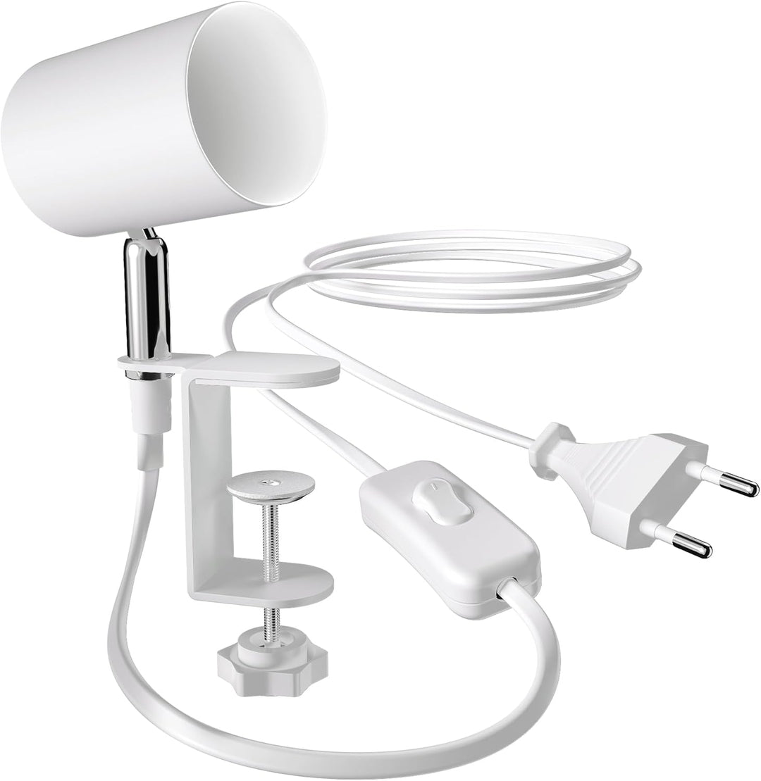 ledscom.de Klemmlampe WAIKA, Schalter, weiss matt, 1x GU10 max. 15W, 2 Stk. 2 Stück (1er Pack) Waika