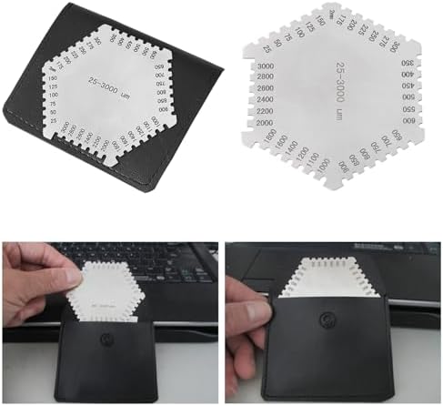 5 Stück Edelstahl-Nassfilmkamm 25-3000 um Dickenmessgerät mit Schwarzem Gehäuse, Zur Schichtdickenme