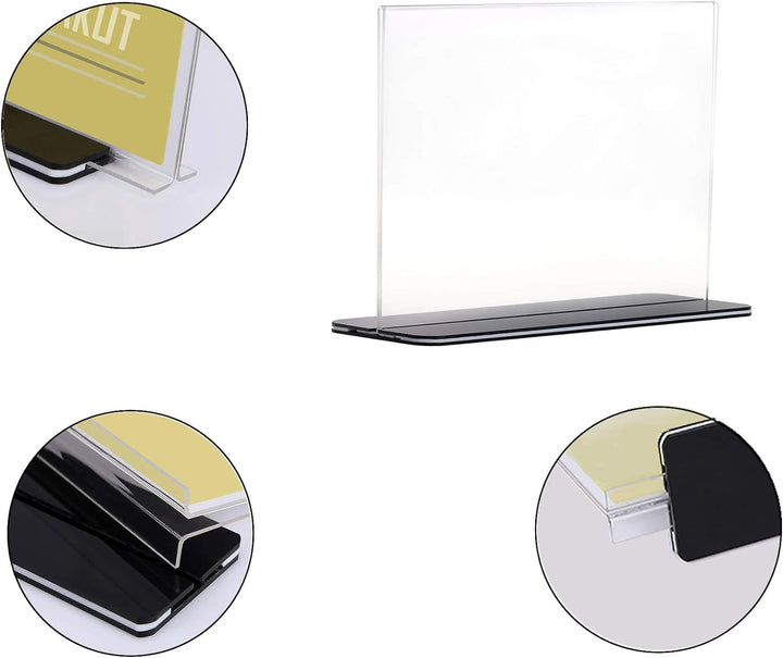 TUKA 20er Tischaufsteller A4 Querformat mit Sockelboden, Acryl Werbeaufsteller Tischständer Doppelse