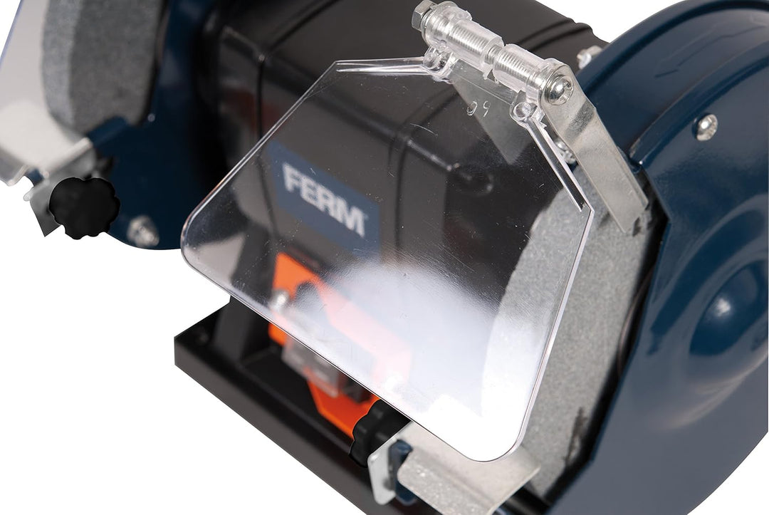 FERM BGM1019 Doppelschleifmaschine 150W - 150mm - Incl. P36 und P60 Schleifsteinen, Schutzbrille und