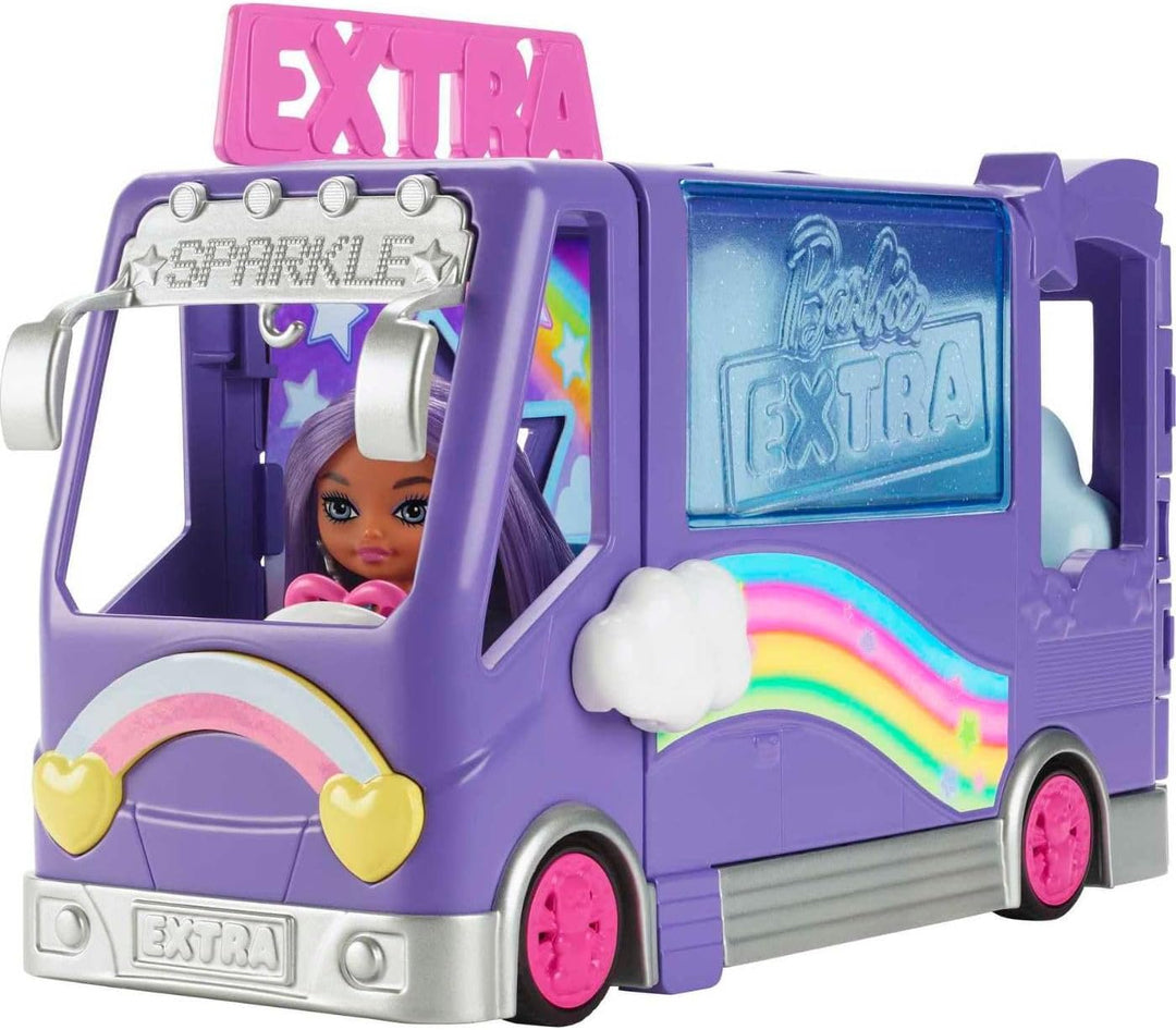 Barbie Extra Mini Minis, Extra Mini Minis Barbie Puppe mit Extra Sparkle Tour Bus Van, inkl. Barbie