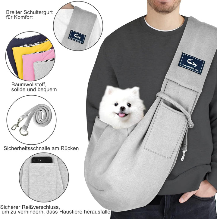 CUBY Tragetücher Hunde Kleine Hunde Katze Sling Pet Tragetuch Single Schulter Pet Bag für Reisen hun