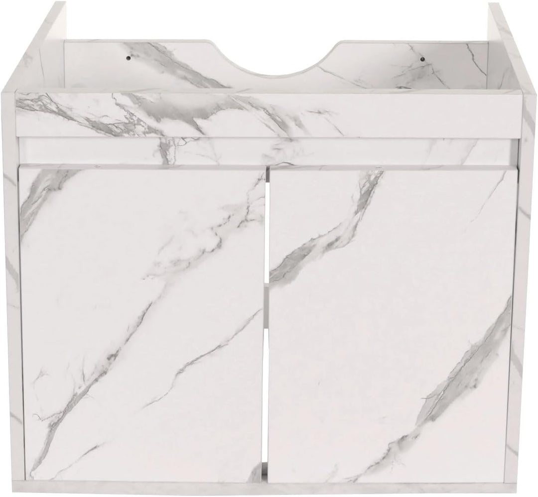 Waschbeckenunterschrank HWC-L86AM, Badezimmer Waschtisch Unterschrank, MVG Melamin Türen 48x59x46cm