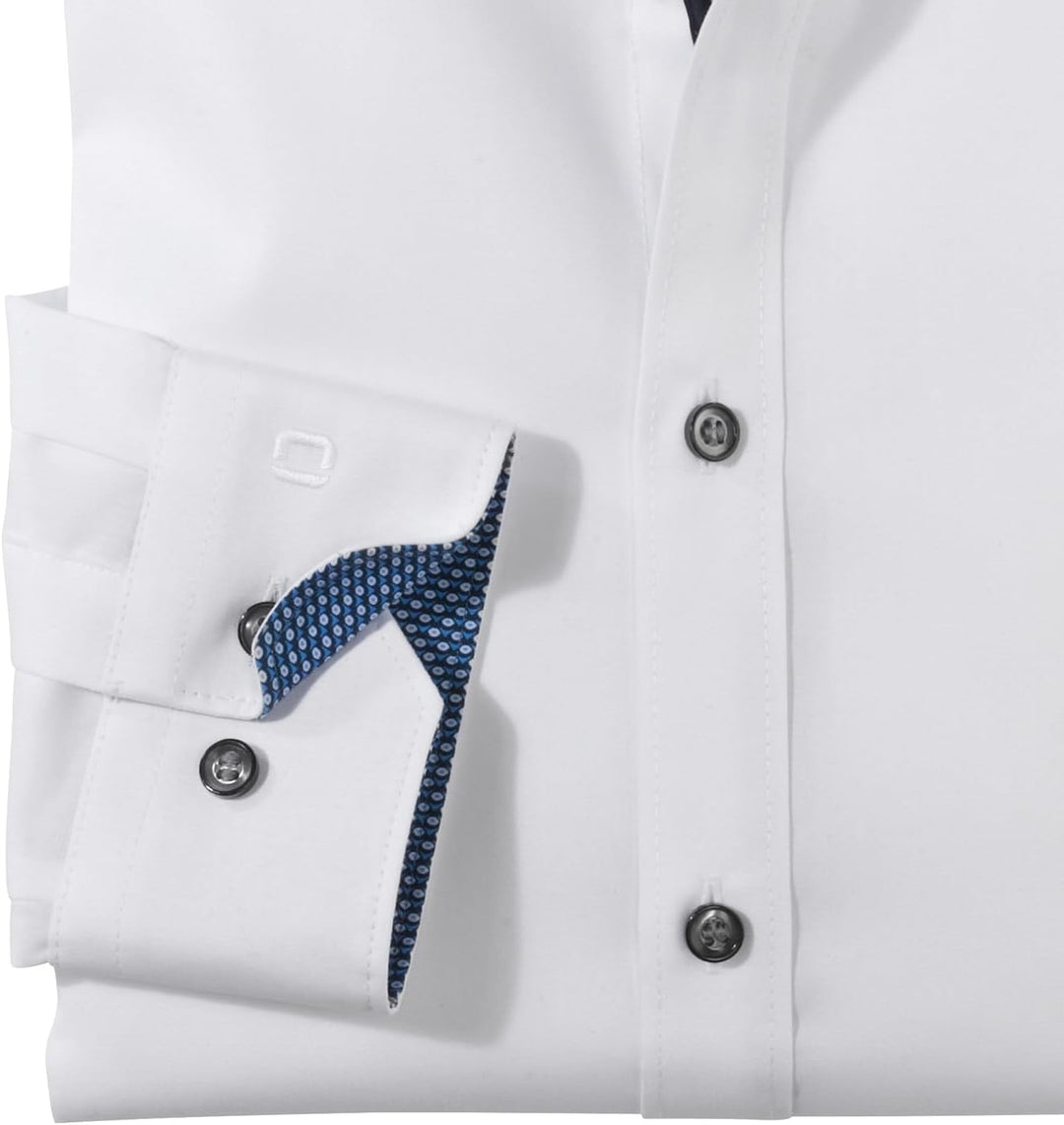 OLYMP Herren Oberhemd Langarm No. Six,Uni,super Slim,Urban Kent 36 Marine 18, 36 Marine 18