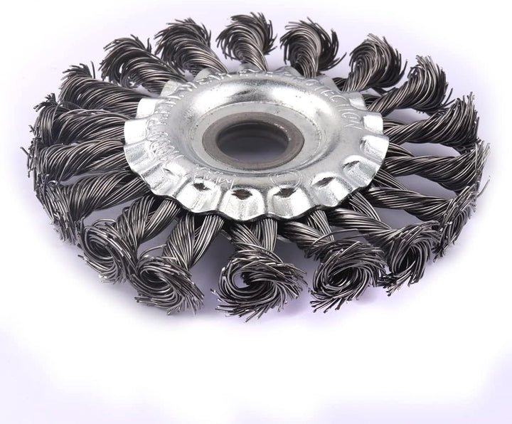 ATOPLEE Drahtradbürste, gedreht, geknotet, 4 Stück 100mm Karbonstahl-Drahtrad für Winkelschleifer, f