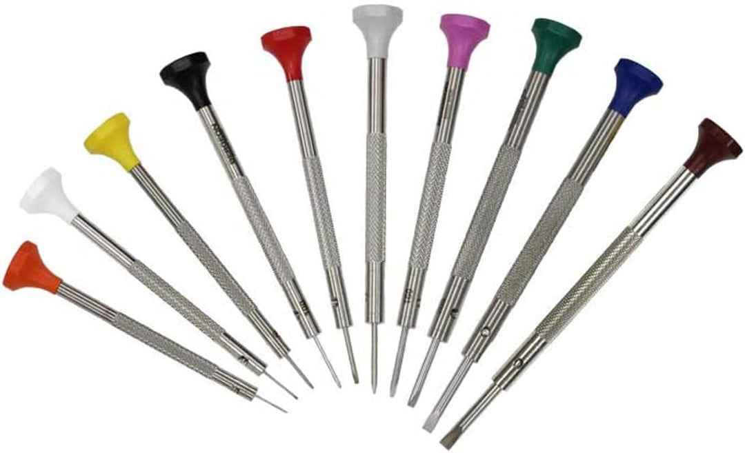 Bergeon 30081-S09 ergonomische Schraubendreher auf Sockel, 0,50 bis 2,5 mm, HS30081-S09, 9 Stück