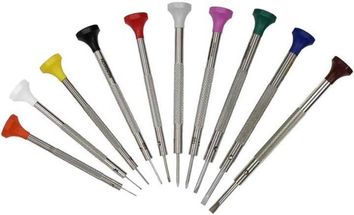Bergeon 30081-S09 ergonomische Schraubendreher auf Sockel, 0,50 bis 2,5 mm, HS30081-S09, 9 Stück