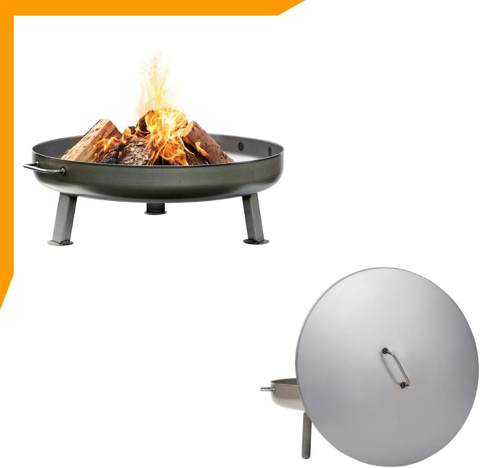 Czaja® Feuerschale mit Deckel 80 cm Bonn | Feuerschale für den Garten | Feuerstelle | Feuerkorb | Ga