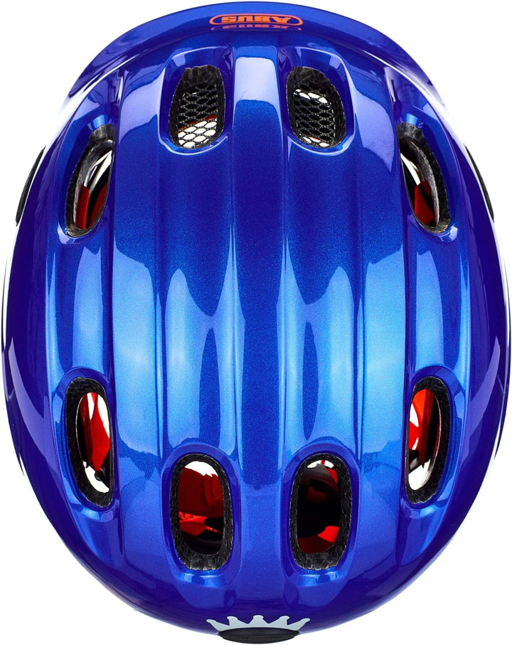 ABUS Kinderhelm Smiley 2.1 - Fahrradhelm mit Rücklicht - für Mädchen und Jungs S (45-50 cm) Blau (sp