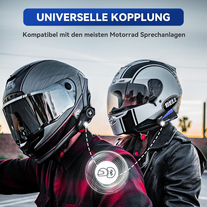 LEXIN G2 2X Motorrad Bluetooth Headset, Helm Kommunikationssystem für 2 bis zu 6 Personen in Reichwe