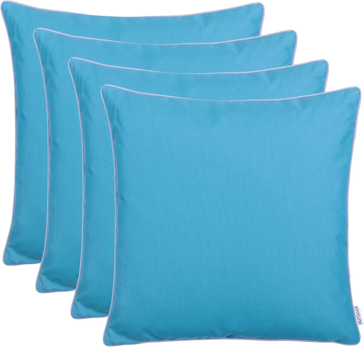 Brandsseller Outdoor Garten Kissen Dekokissen mit Paspel - Garngefärbt Uni Schmutz- und Wasserabweis