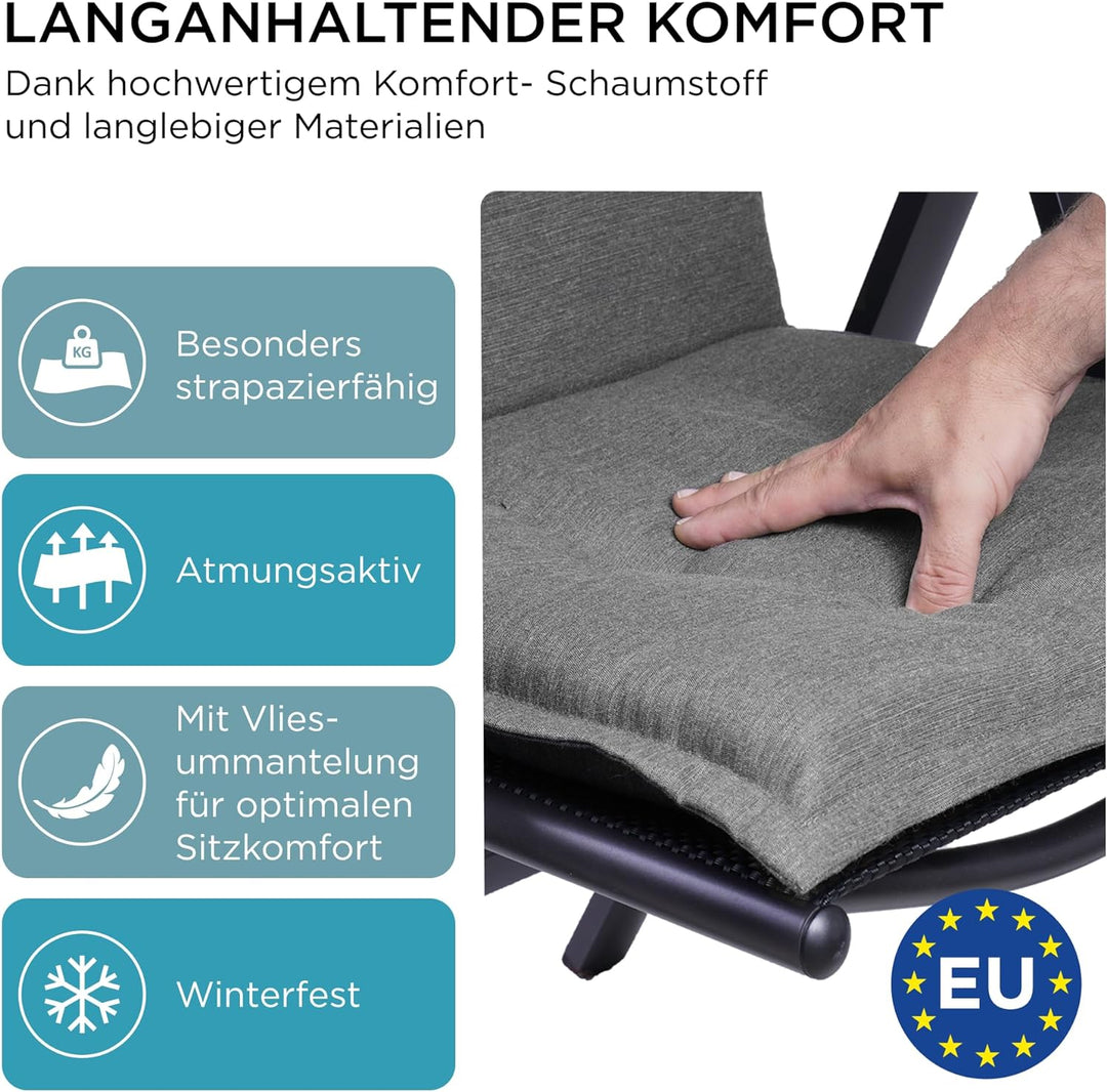 gardisun Gartenstuhlauflagen Hochlehner mit Kopfteil I Extra Dicke Sitzauflagen I Made in Europe I P