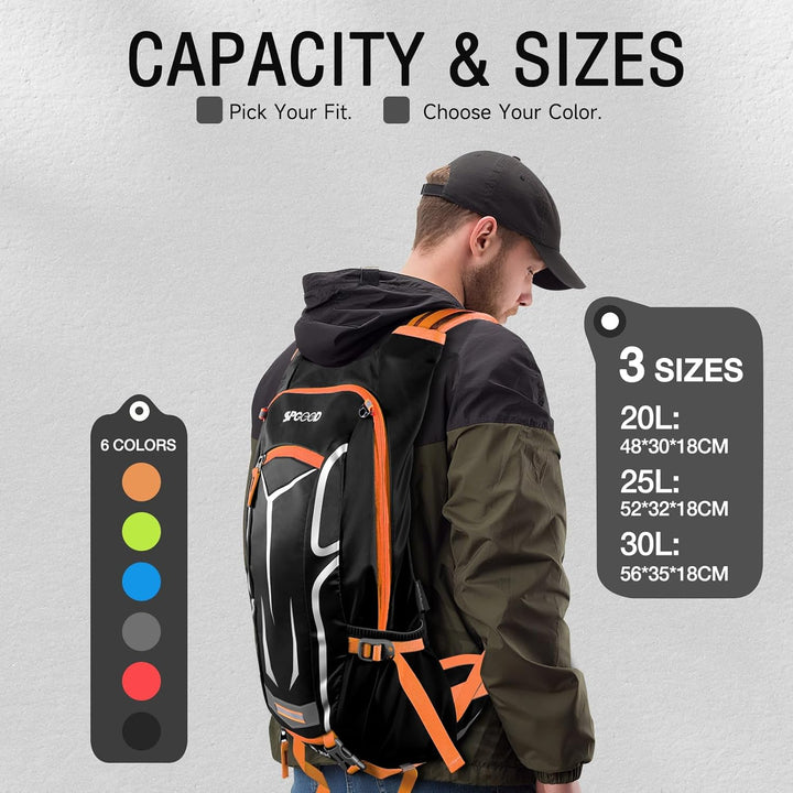 SPGOOD Fahrradrucksack 20L/25L/30L (9 Farben)-Wasserdichter Ultraleicht-für Damen & Herren Multifunk