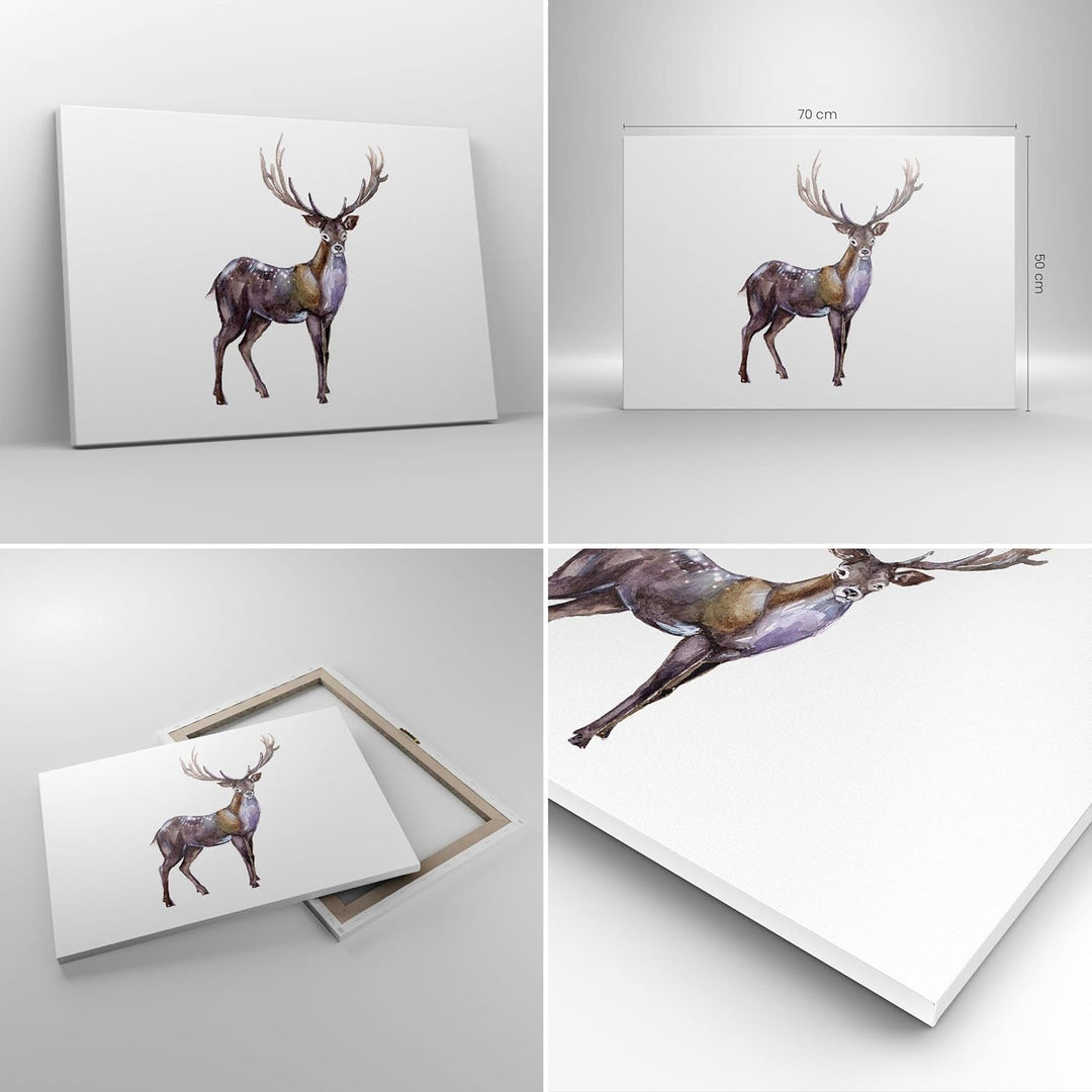 ARTTOR Bilder auf Leinwand Liebes Tier Wild Wald Leinwandbild 70x50cm Wandbilder Dekoration Wohnzimm