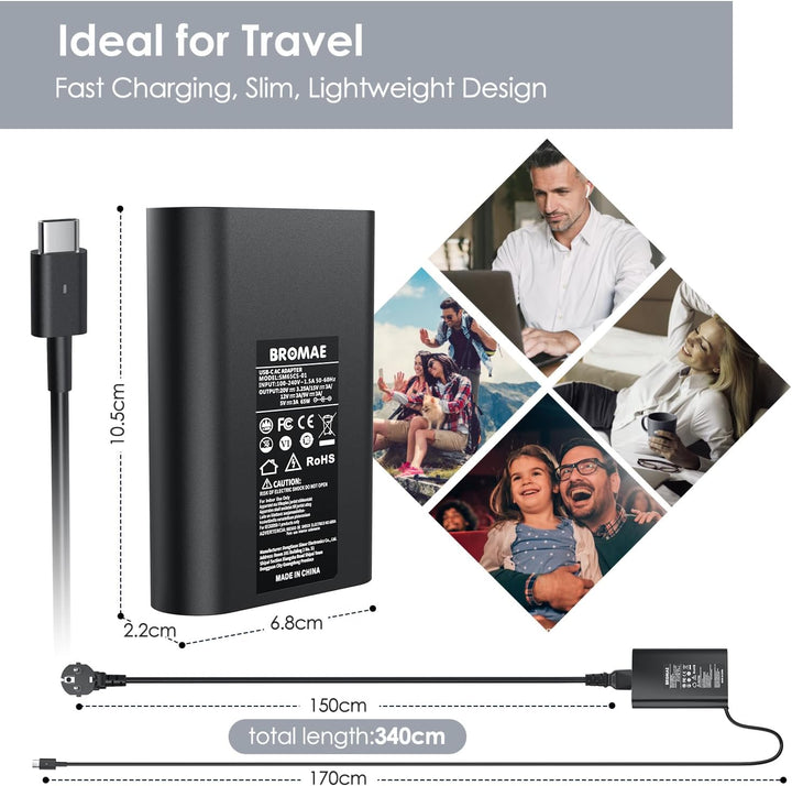 65W USB C Laptop Ladekabel für Dell Latitude 3340 3440 3540 5340 5420 5430 5440 5530 5540 7330 7340