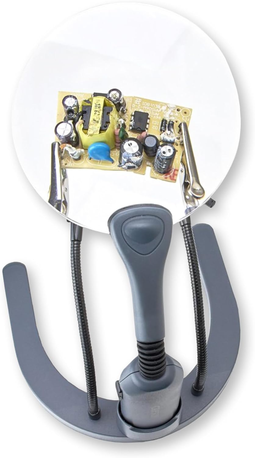 Carson GN-88 HelpingHands 2x Stand- und Freihandlupe mit LED und justierbaren Klemmen HelpingHands (