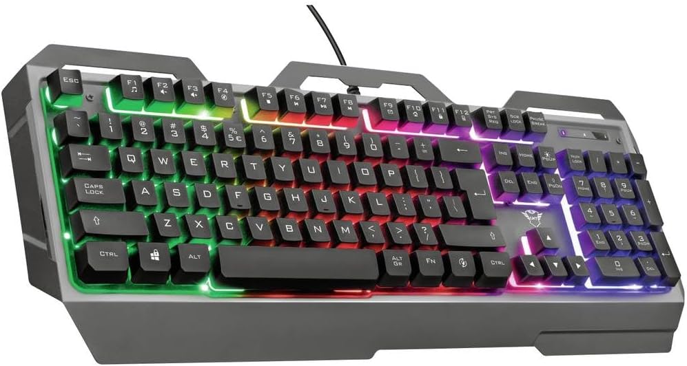 Trust Gaming GXT 856 Torac Metallene LED Gaming Tastatur, Deutsches QWERTZ-Layout, Beleuchtete Tasta