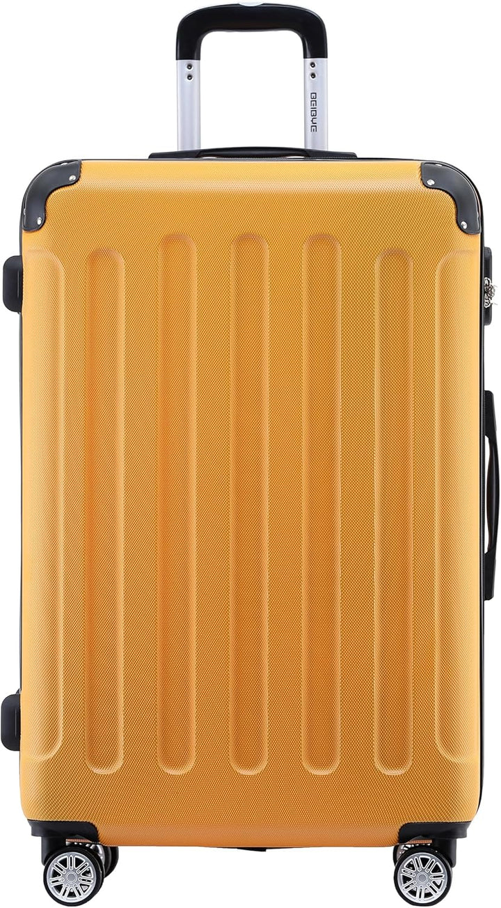 BEIBYE- Hartschalenkoffer Koffer Trolley Rollkoffer Reisekoffer Zahlenschloss 4 Zwilings-Rollen (Ora