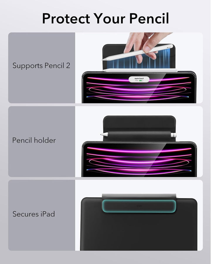 ESR Magnetische Keyboard Hülle, iPad Tastatur Hülle für iPad Pro 12.9 2022, magnetischer Ständer, Po