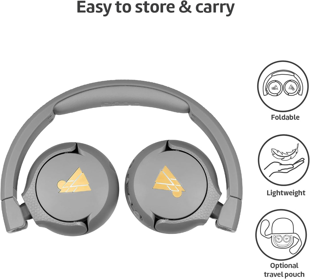 POGS Drahtloser Bluetooth Kinderkopfhörer | The Gecko 2 | Faltbarer robuster Kinderkopfhörer ab 3 Ja