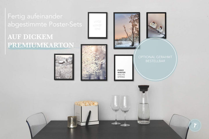 Papierschmiede® Mood Poster Set Winter Wonderland, Bilder Wohnzimmer Deko Schlafzimmer, 2x 30x40 cm