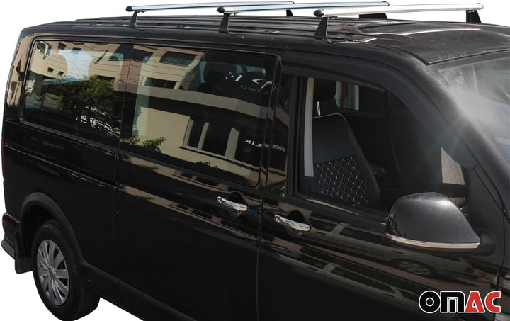 Dachträger Gepäckträger Relingträger kompatibel mit VW T5 Caravelle 2003-2015 Silber 3 TLG, Silber