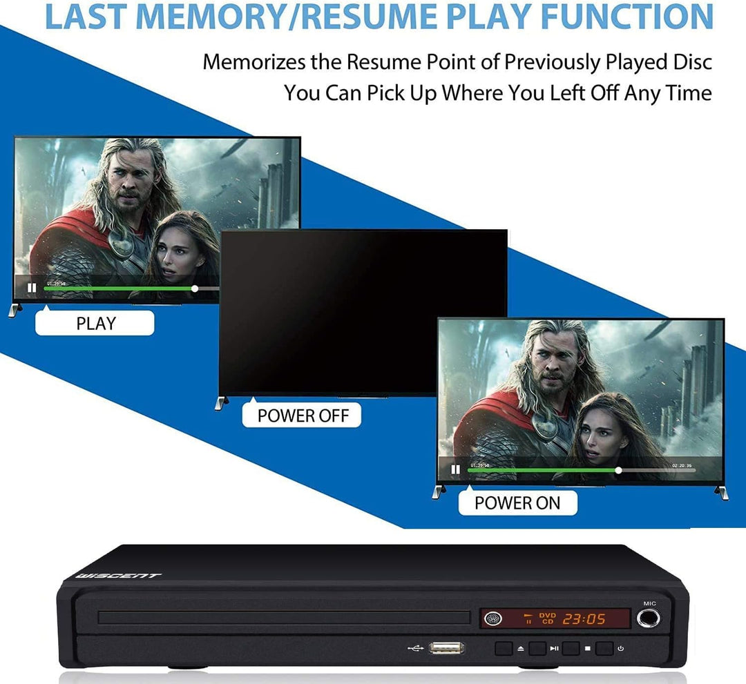 HD-DVD-Player, DVD Player, CD-Player, DVD-Player für TV,DVD/CD/MP3-Disc-Player mit Fernbedienung,Reg