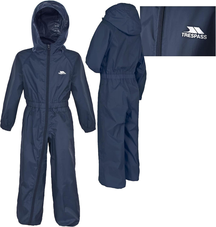 Trespass Unisex Kinder Button Regenanzug 2-3 Navy Blue, 2-3 Navy Blue