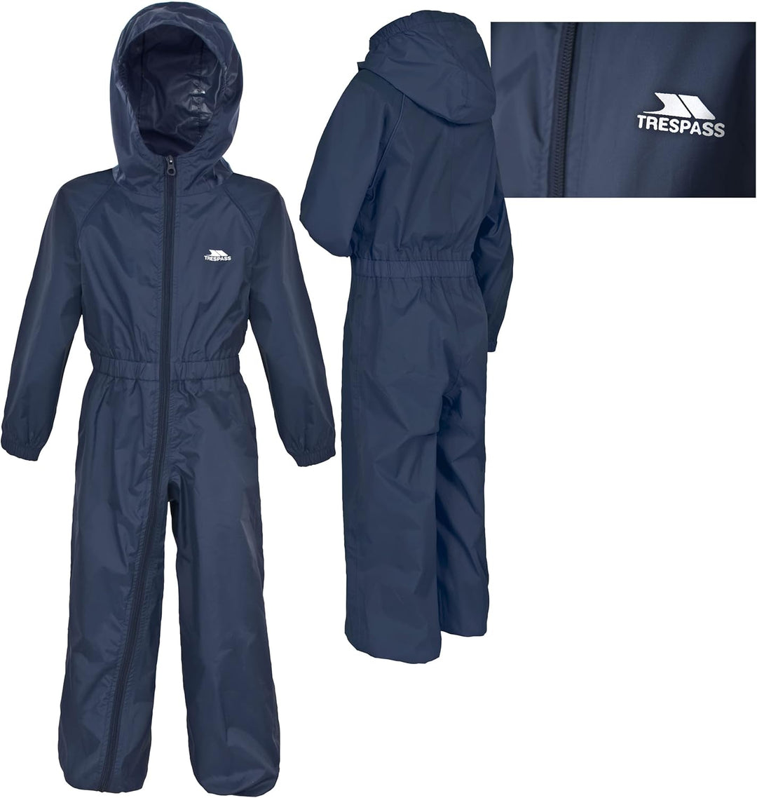 Trespass Unisex Kinder Button Regenanzug 7-8 Navy Blue, 7-8 Navy Blue