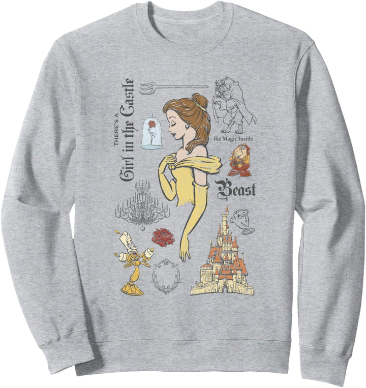 Disney Beauty And The Beast Characters Sketched Sweatshirt