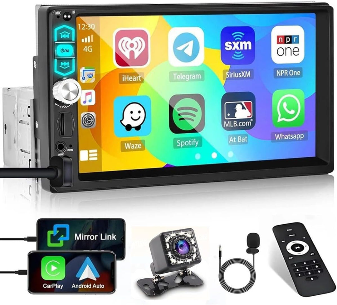 Hikity Autoradio 1 Din Carplay und Android AutoTouch Display 7 Zoll Bildschirm Bluetooth Radio FM/US
