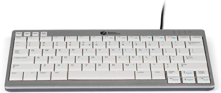 BakkerElkhuizen UltraBoard 950 Kompakte Tastatur, US-Layout QWERTY, verkabelt, hellgrau/weiss