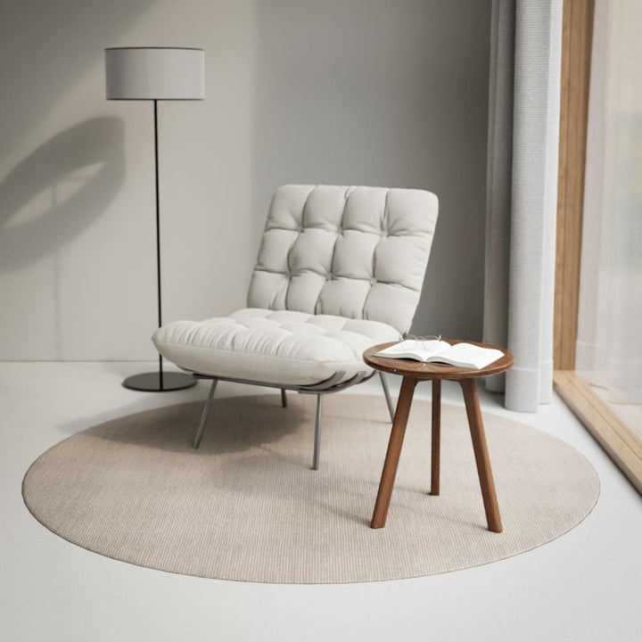 Beistelltisch rund Massiv Walnussholz für Wohnzimmer Premium Sofa Tisch Minimales Skandinavisches De